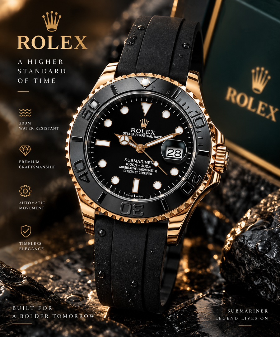Luxury Black & Gold Dive Watch
