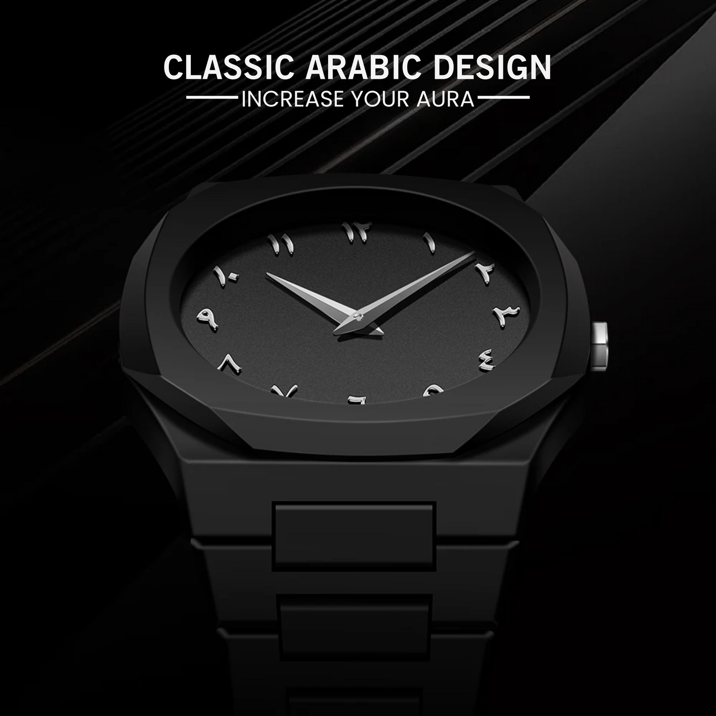 Arabic Aura Watch - Full Black