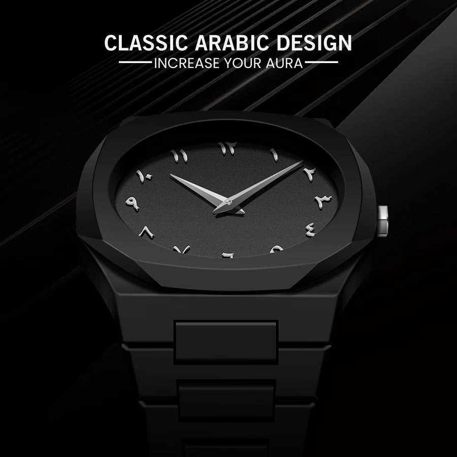 Arabic Aura Watch - Full Black
