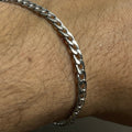 3mm Silver Figaro Link Chain Bracelet For Men