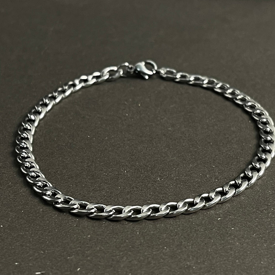3mm Silver Figaro Link Chain Bracelet For Men