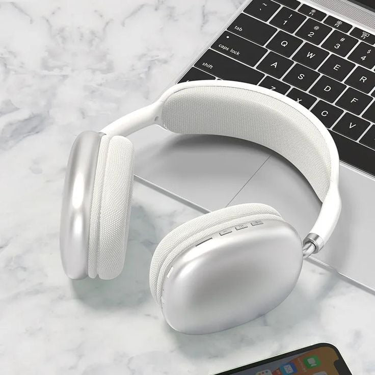 Wireless Bluetooth 5.0 Over-Ear Headphones with Mic, Stereo Bass & Noise Cancelling
