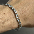 5mm Silver Figaro Link Chain Bracelet For Men