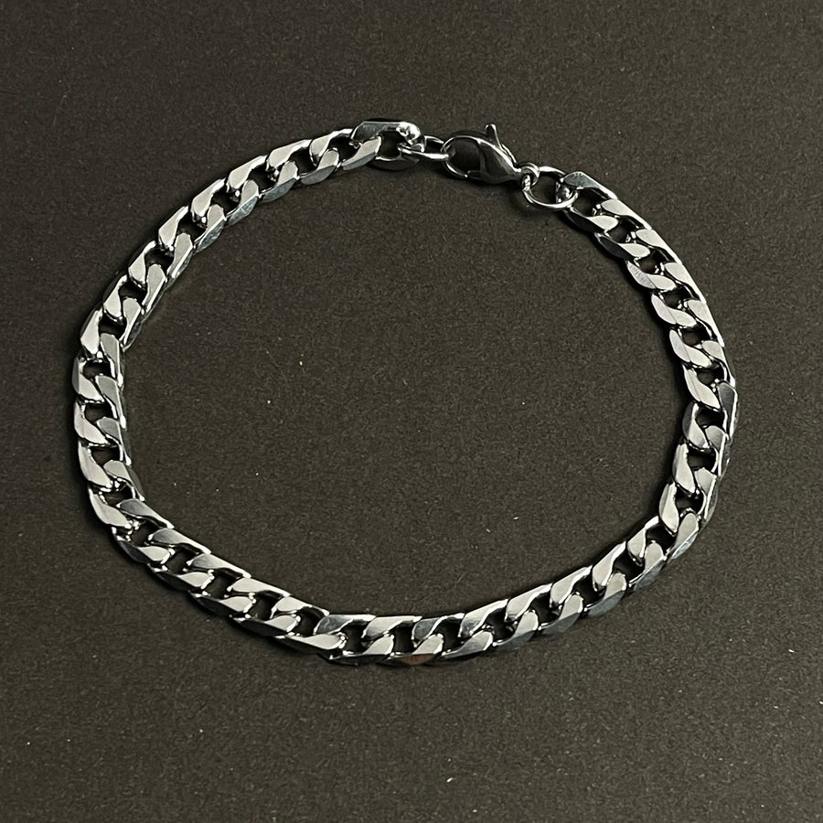 5mm Silver Figaro Link Chain Bracelet For Men