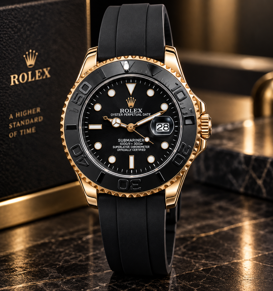 Luxury Black & Gold Dive Watch