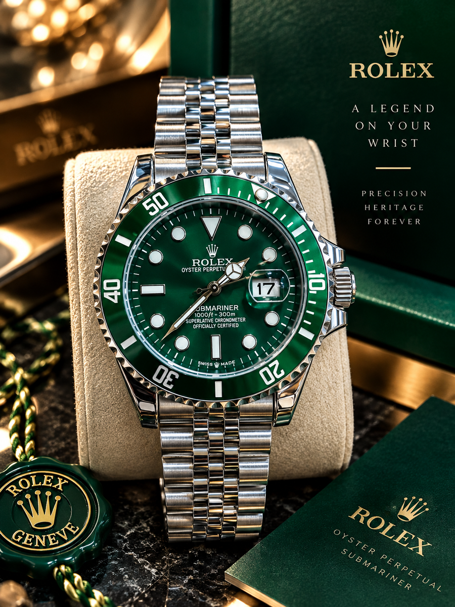 Luxury Green Diver Style Stainless Steel Watch