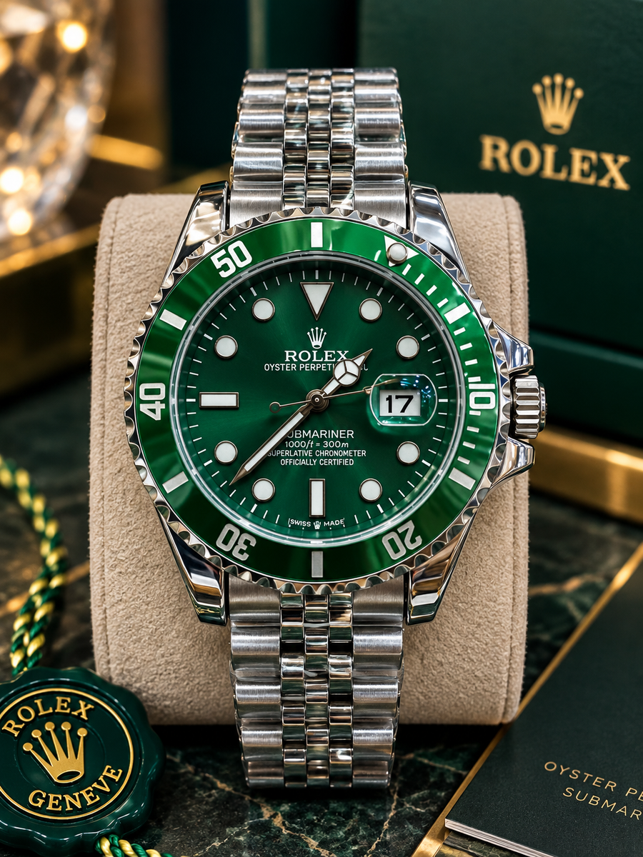 Luxury Green Diver Style Stainless Steel Watch