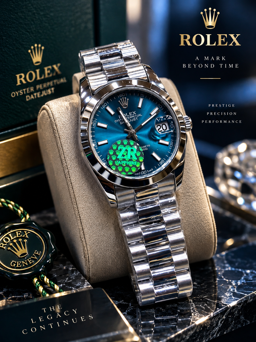 Luxury Silver Stainless Steel Blue Dial Watch