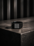 Men’s Black Crystal Signet Ring