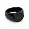 Men’s Black Round Signet Ring