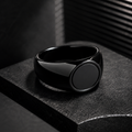 Men’s Black Round Signet Ring