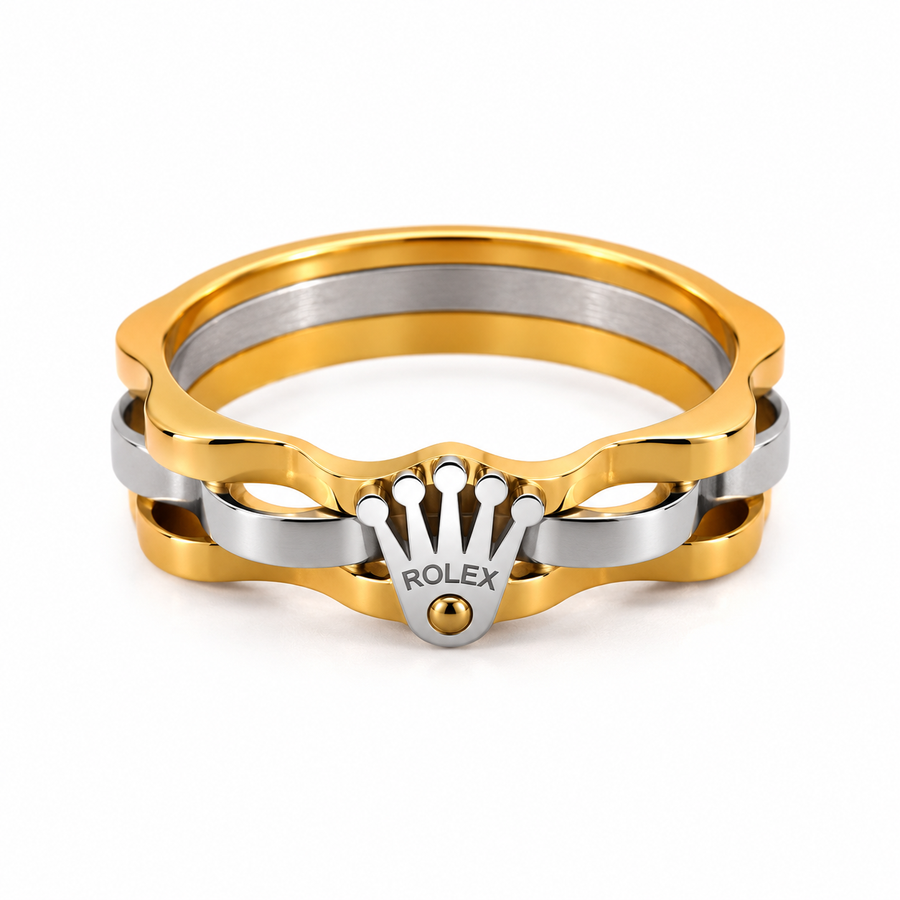 Men’s Gold & Silver Crown Signet Ring