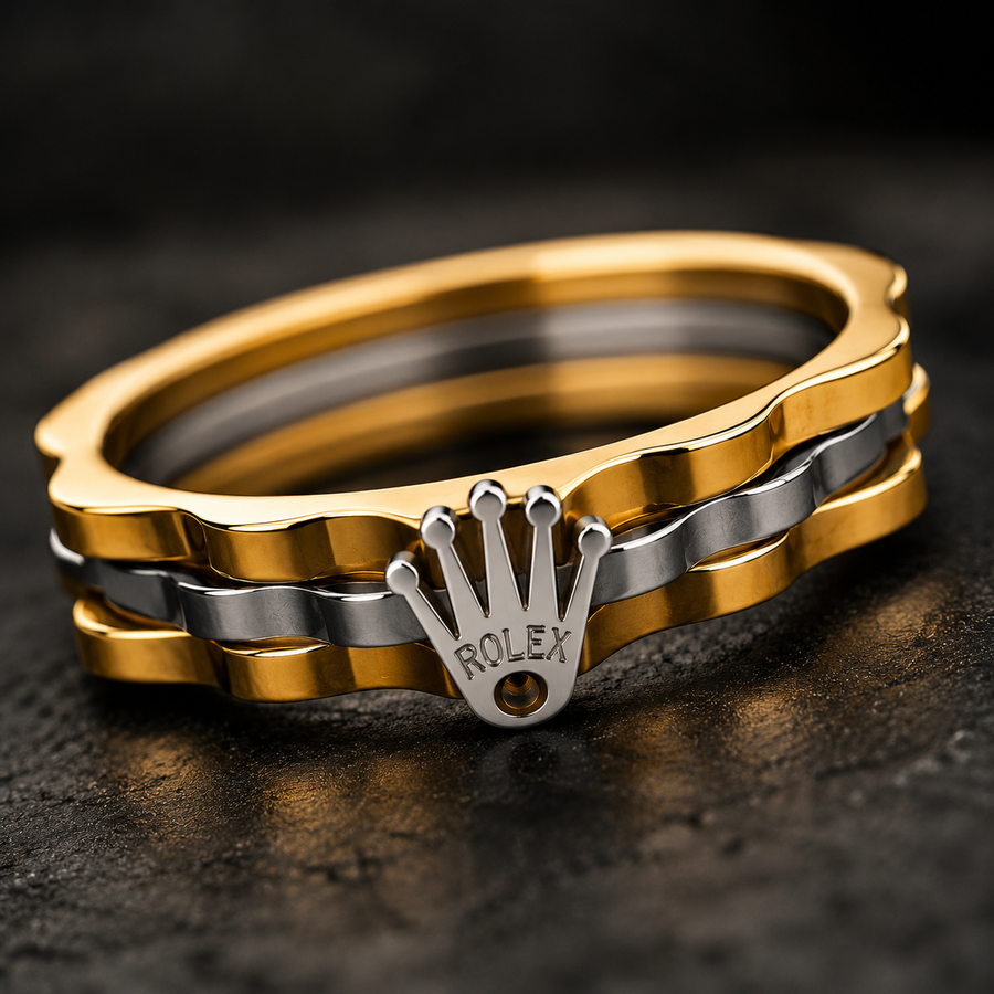 Men’s Gold & Silver Crown Signet Ring