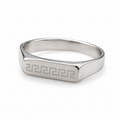 Men’s Silver Greek Key Signet Ring
