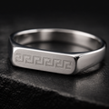 Men’s Silver Greek Key Signet Ring