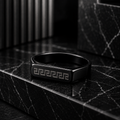 Men’s Black Greek Key Signet Ring