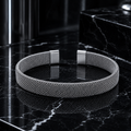 Men’s Silver Mesh Cuff Bracelet