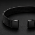 Men’s Black Mesh Cuff Bracelet