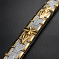 Men’s Gold & Silver Textured Link Bracelet