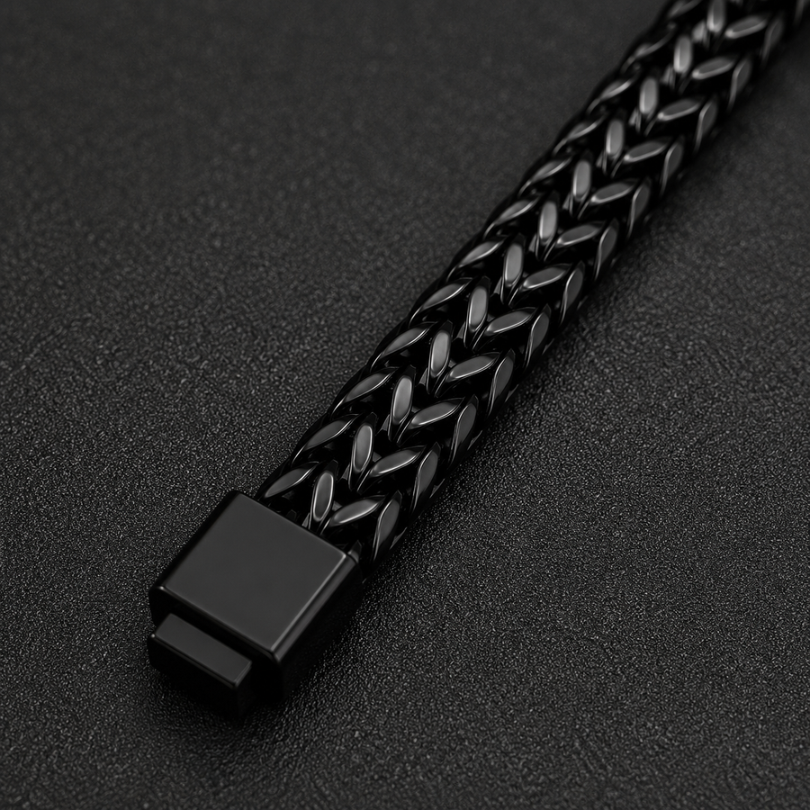 Men’s Black Woven Link Bracelet