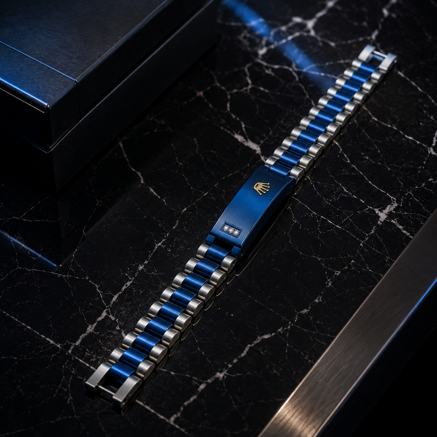 Men’s Blue & Silver Luxury Link Bracelet