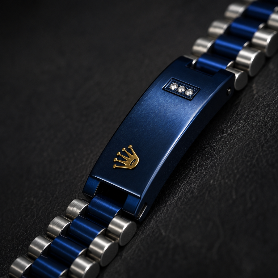 Men’s Blue & Silver Luxury Link Bracelet