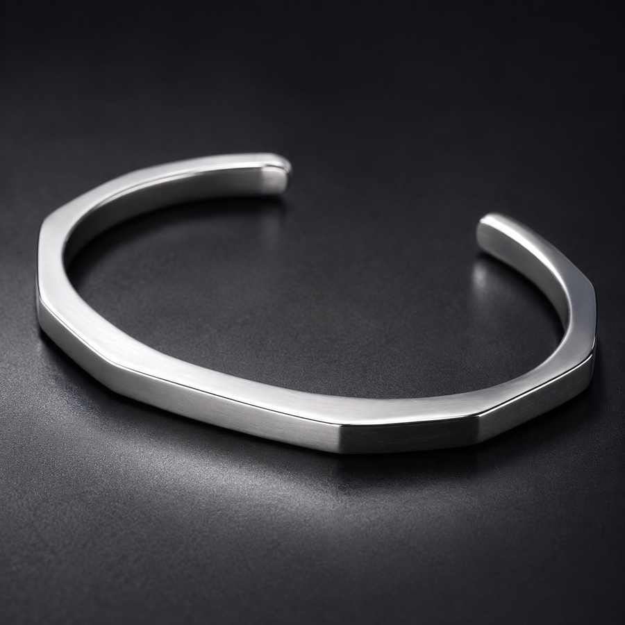 Men’s Silver-Tone Open Cuff Bracelet