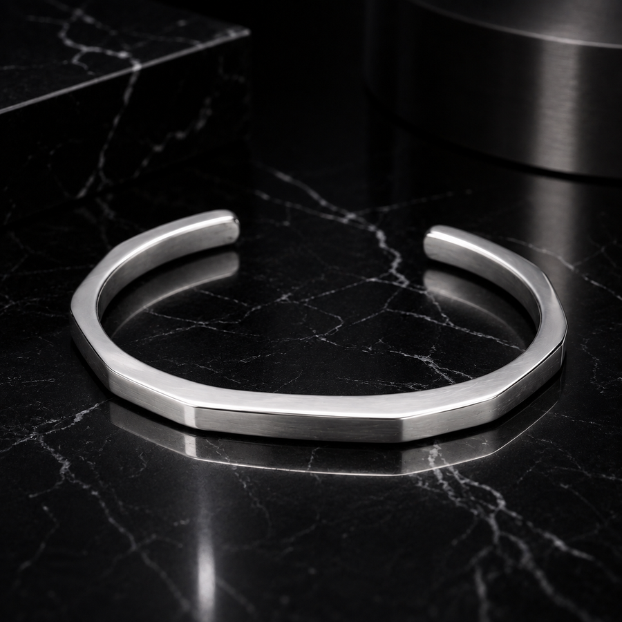 Men’s Silver-Tone Open Cuff Bracelet