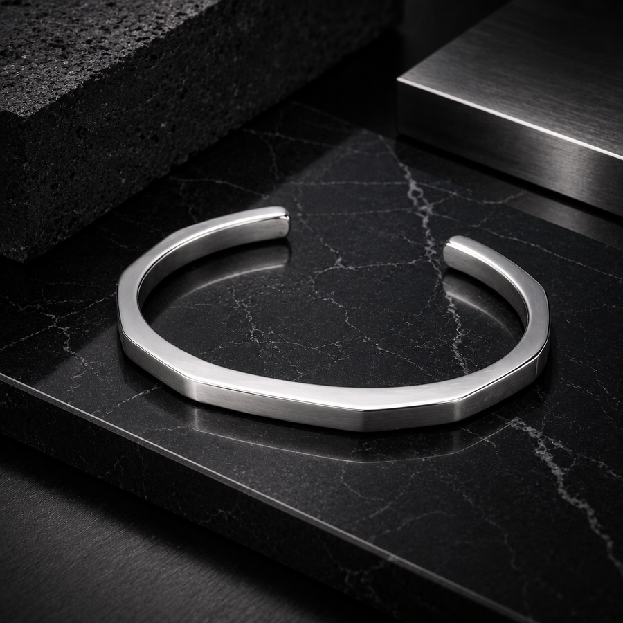 Men’s Silver-Tone Open Cuff Bracelet