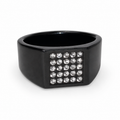 Men’s Black Crystal Signet Ring