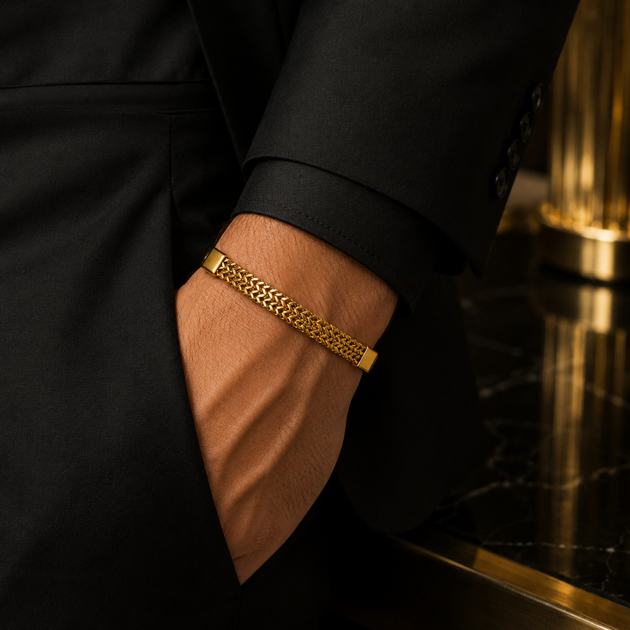 Men’s Gold Woven Link Bracelet