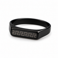 Men’s Black Greek Key Signet Ring
