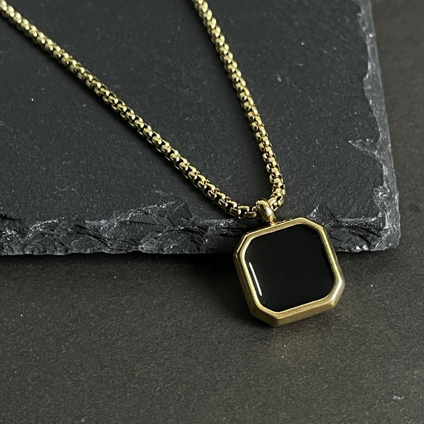Stainless Steel Small Square Necklace