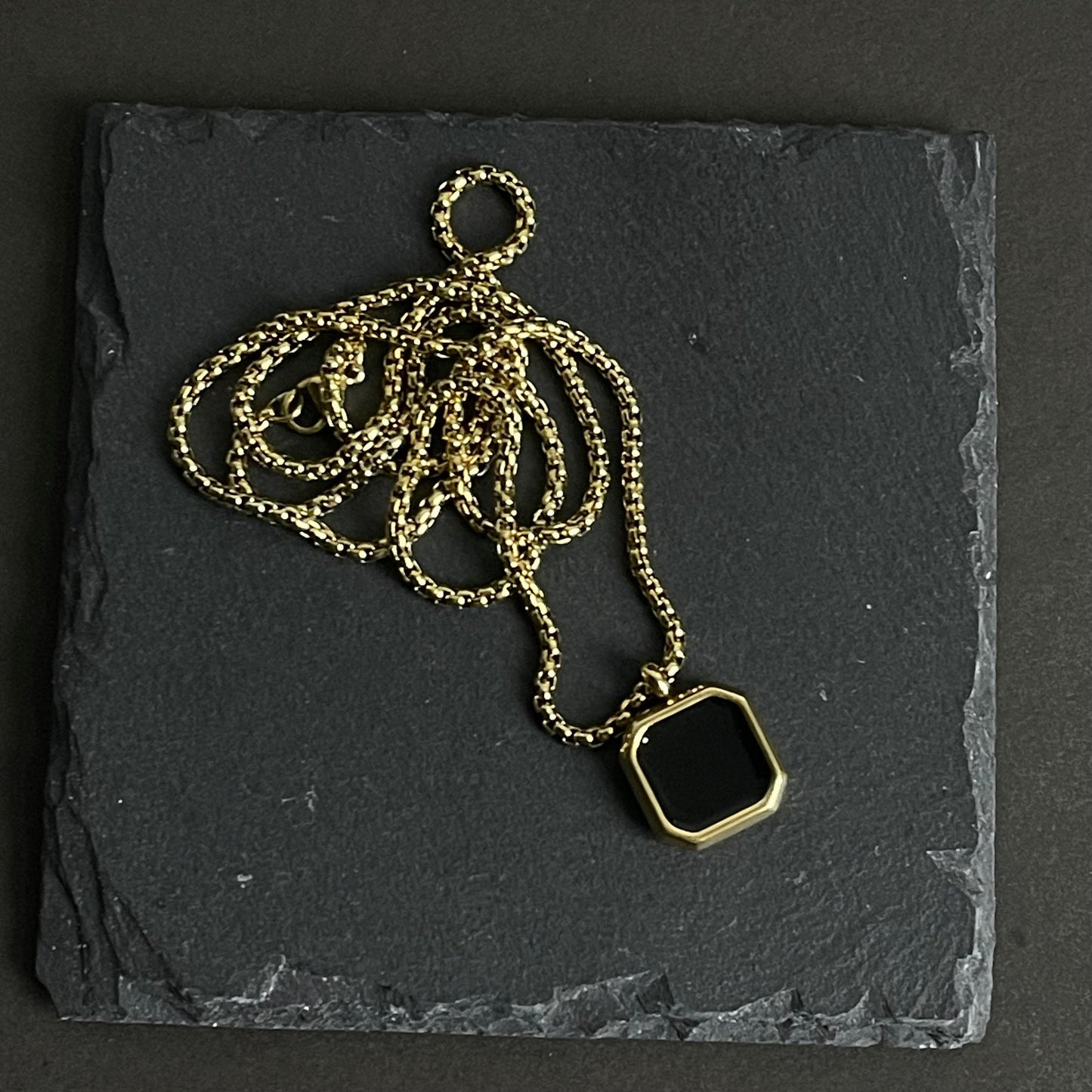 Stainless Steel Small Square Necklace