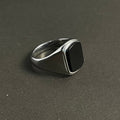 Silver Black Onyx Stone Ring For Men/Women